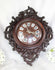 Antique XIX German black forest Wood carved Birds hunting wall clock