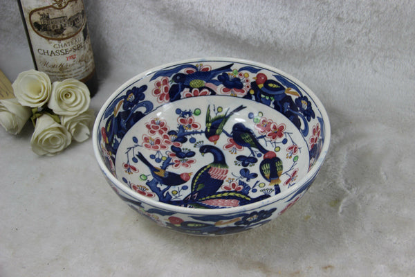 Japanese pottery Birds Decor Salad bowl 1960's