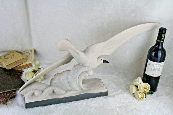 Gorgeous French ceramic Art deco design  Bird Statue sculpture 1980's