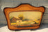 French antique wood wall letter holder hand paint landscape house painting 1920