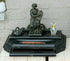 Rare antique napoleon III wood carved spelter bronze statue inkwell pen