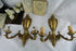 PAIR antique FRENCH bronze gold gilt wall lights sconces satyr devil heads 1925