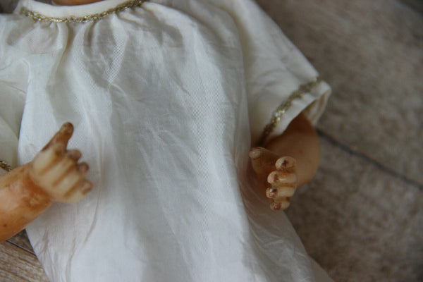Rare realistic Antique Rare Baby christ  wax nativity christmas Doll religious