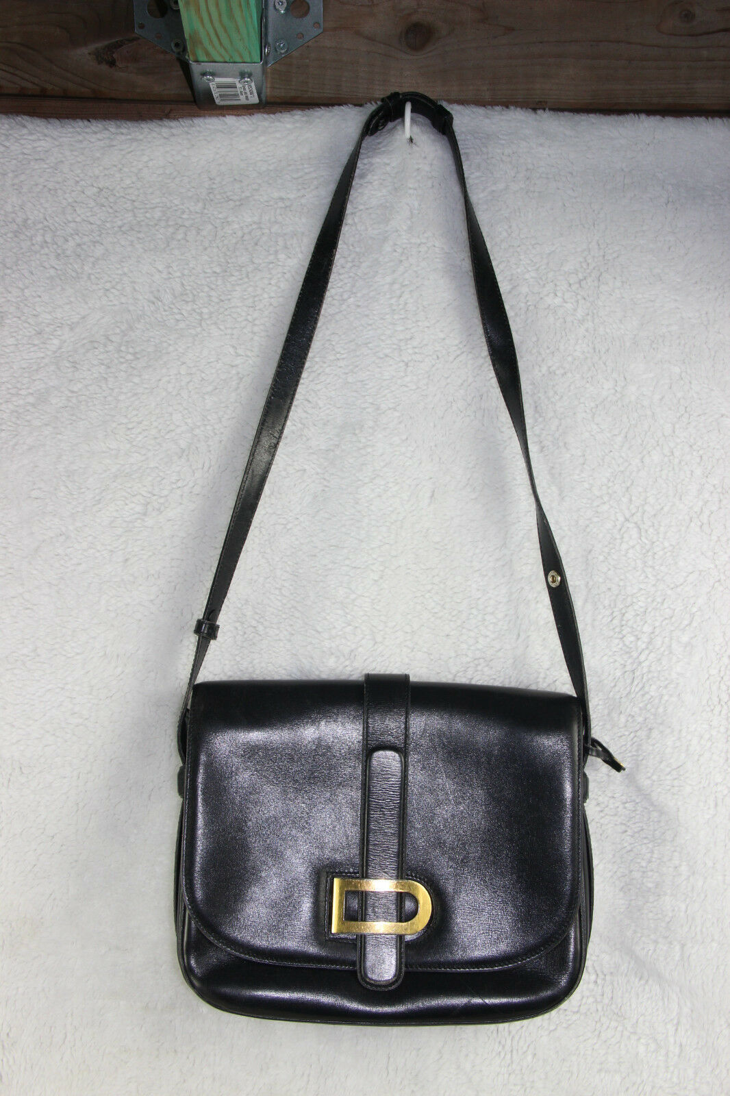 Delvaux Leather HAND BAG MADE IN FRANCE Shoulder Bag Black w