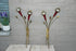 PAIR French mid century Wall lights sconces maison Lunel Red brass
