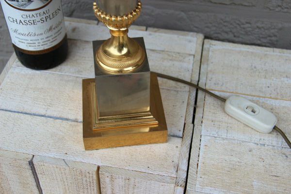 Mid century Hollywood regency Maison jansen leaves table lamp metal gold gilt