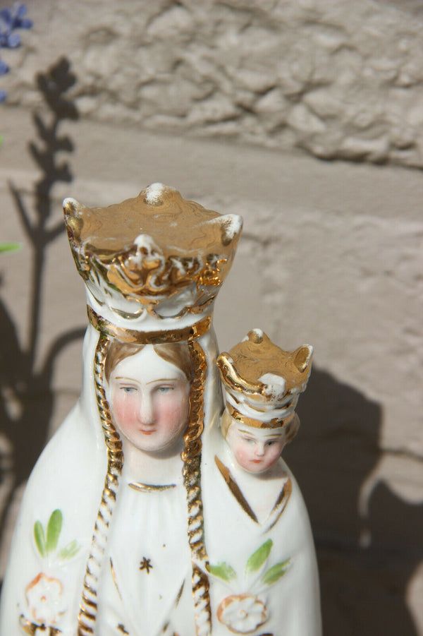 Antique french vieux paris porcelain madonna de Montaigne Statue figurine