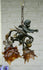 Antique french bronze putti angel 2 arm pendant lamp chandelier rose bush rare