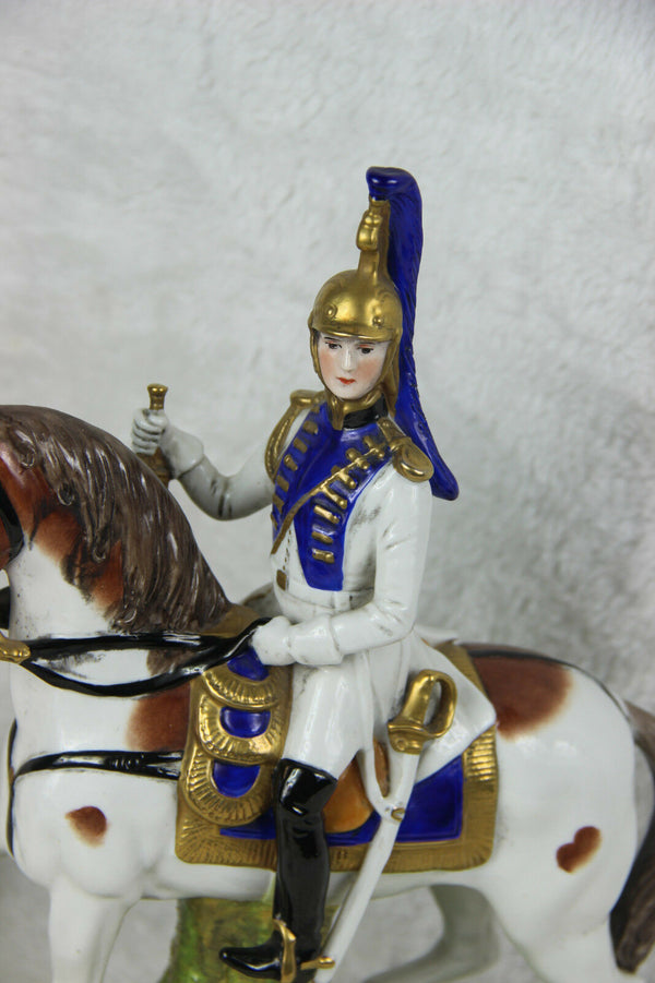 Scheibe alsbach marked german porcelain Napoleon officer soldier horse garde