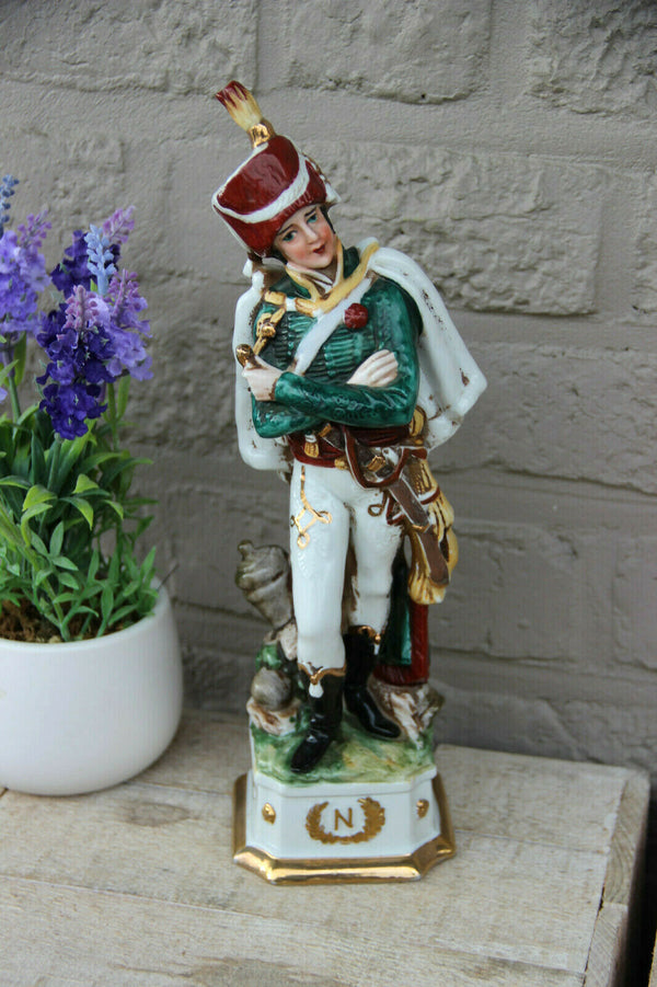 Large Napoleonic capodimonte porcelain Soldier officer figurine statue  army