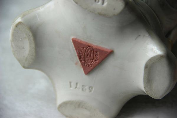 PAIR Art nouveau ROYAL DUX marked Pottery Vases Fruit apple