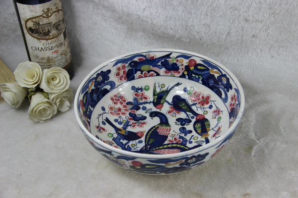 Japanese pottery Birds Decor Salad bowl 1960's