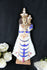 Ceramic 1950 Madonna religious figurine signed GEURIN polychrome