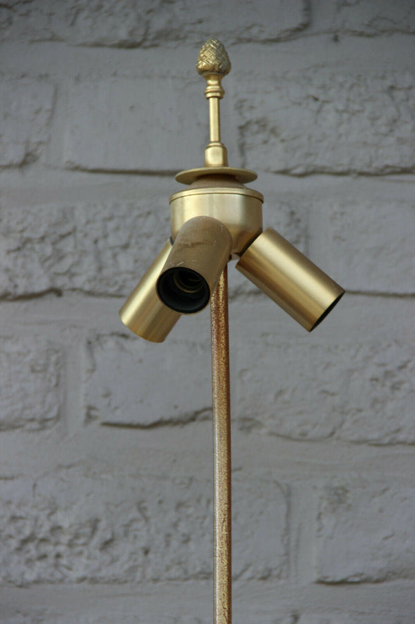 Hollywood regency BOULANGER brass opaline palm tree leaves Lamp 1970