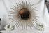 Vintage Large Retro mid century  1970 Brass Sunburst mirror Glass