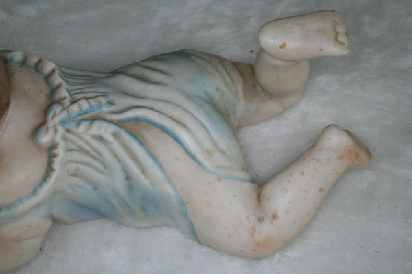 Gorgeous Rare Antique German Bisque porcelain baby figurine crawling