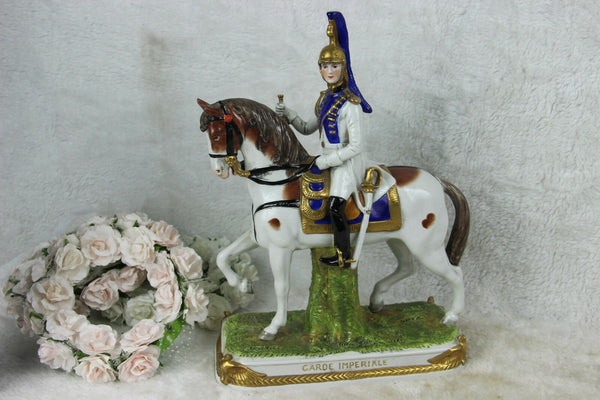 Scheibe alsbach marked german porcelain Napoleon officer soldier horse garde