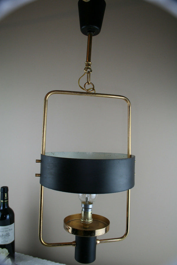 Mid century 1970's Philips Kalff Z lamp style Chandelier pendant black gold rare