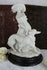 Capodimonte marked Bisque porcelain lady with whippet dog statue marked