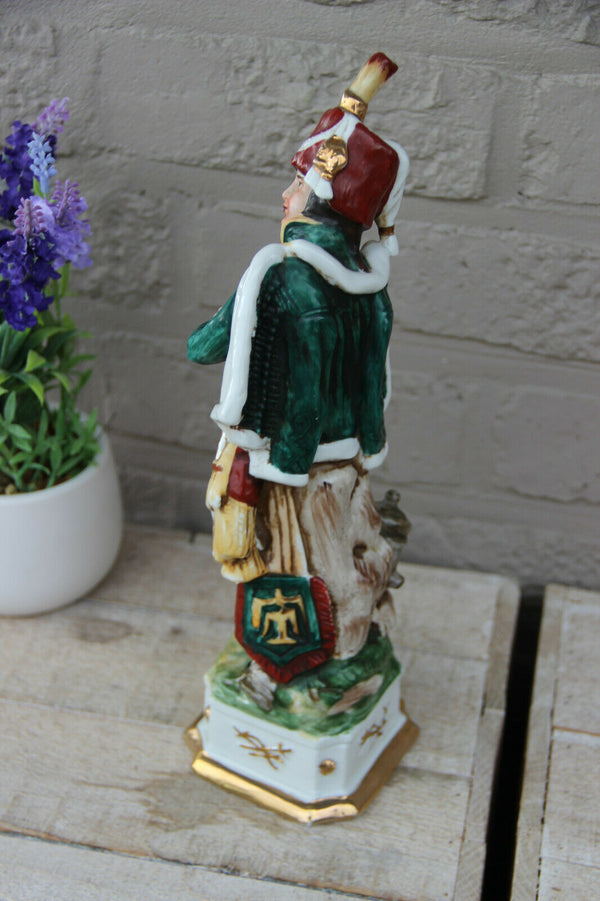 Large Napoleonic capodimonte porcelain Soldier officer figurine statue  army