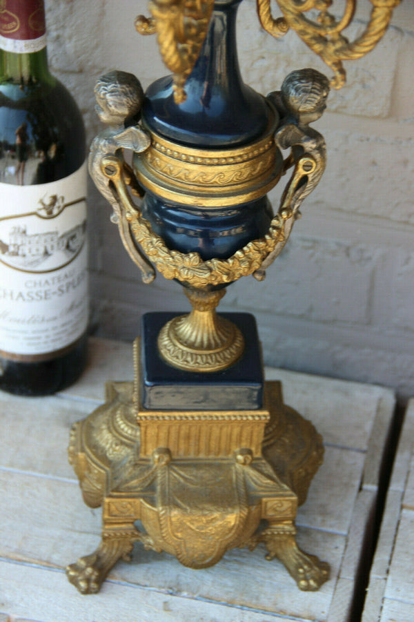 MAjestical PAIR Bronze Putti angels Candelabras candle holders