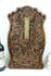 Antique black forest wood carved gothic dragons fruits wall plaque panel