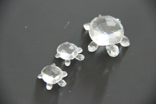 Crystal glass Swarovski Animal figurine turtle family