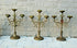 Antique French Religious set 3 Altar 3 arm Candelabras Candle holder Brass