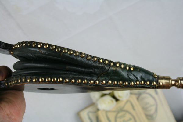 Antique French 1880 NAPOLEON III black Lacquer Bellows fireplace Mother of pearl