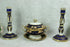 German porcelain marked Mantel set Candlesticks centerpiece bowl lidded
