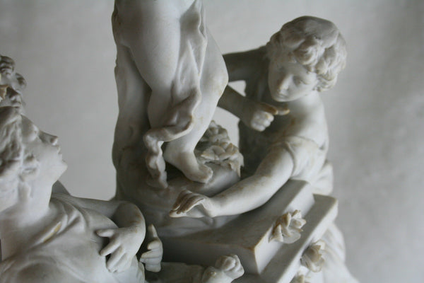 Unterweissbach German Bisque porcelain Group putti romantic scene marked 1920