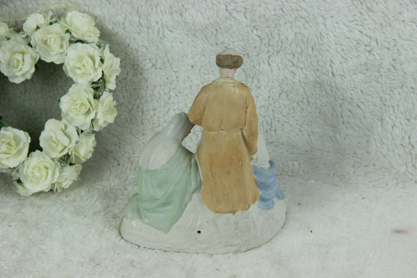 Antique German porcelain nativity holy family Jesus religious statue group