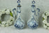 PAIR Delft blue white pottery oil vinegar pitcher vases mill sailing boat