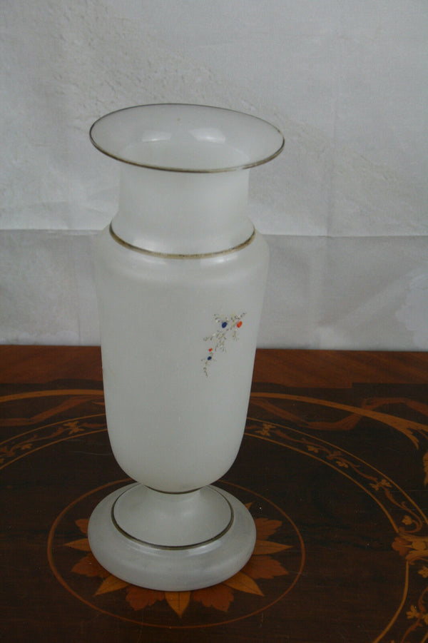 French opaline glass enameled vase 1920