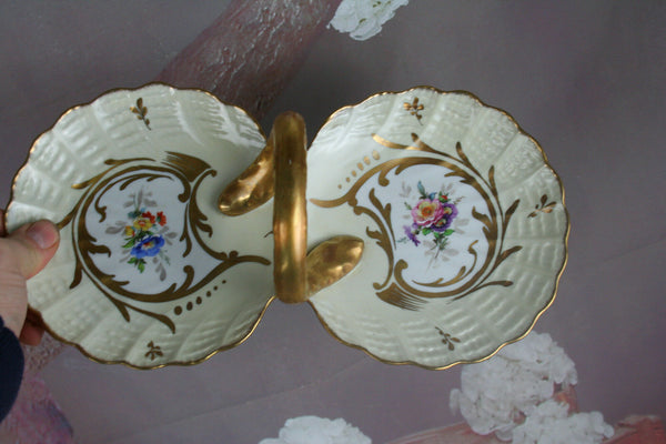 French Limoges Porcelain Floral chocolate tray presentation circa 1950 signed