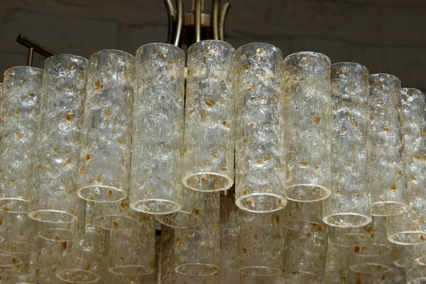 Mid century LARGE Murano glass tubes levels Chandelier pendant DORIA 1960s