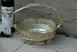 Vintage French metal silver patina Crystal glass centerpiece bowl