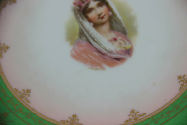 Antique French Vieux paris porcelain plate josephine of napoleon