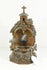 Rare BLACK FOREST wood carved Holy water font well Chapel porcelain plaque