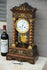 Antique French portico NAPOLEON III mantel clock inlaid barley twist column