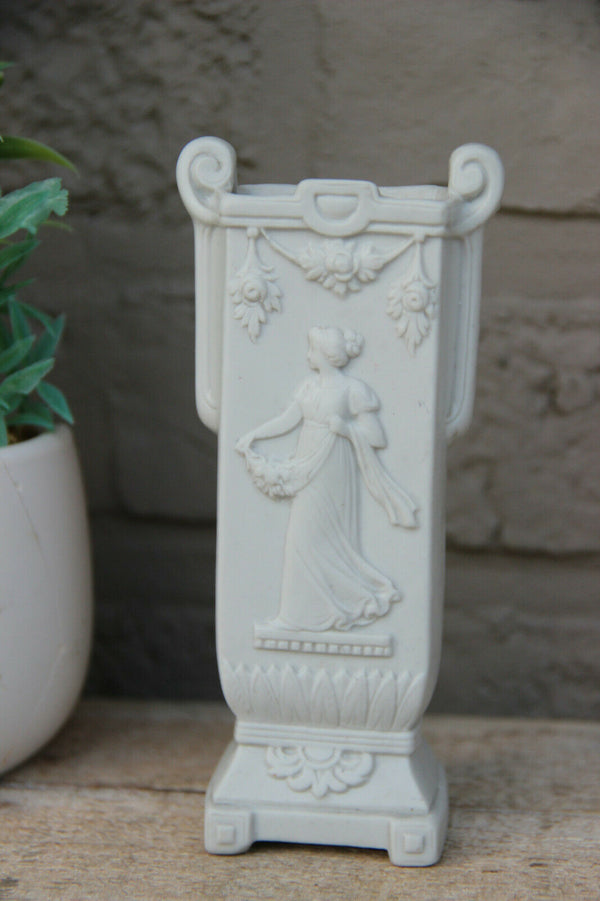 Antique Small French bisque porcelain Vase figurine
