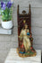 Antique Large Chalkware polychrome religious christ King throne Statue figurine