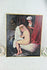 Vintage French oil canvas painting nude lady dog aristocratic