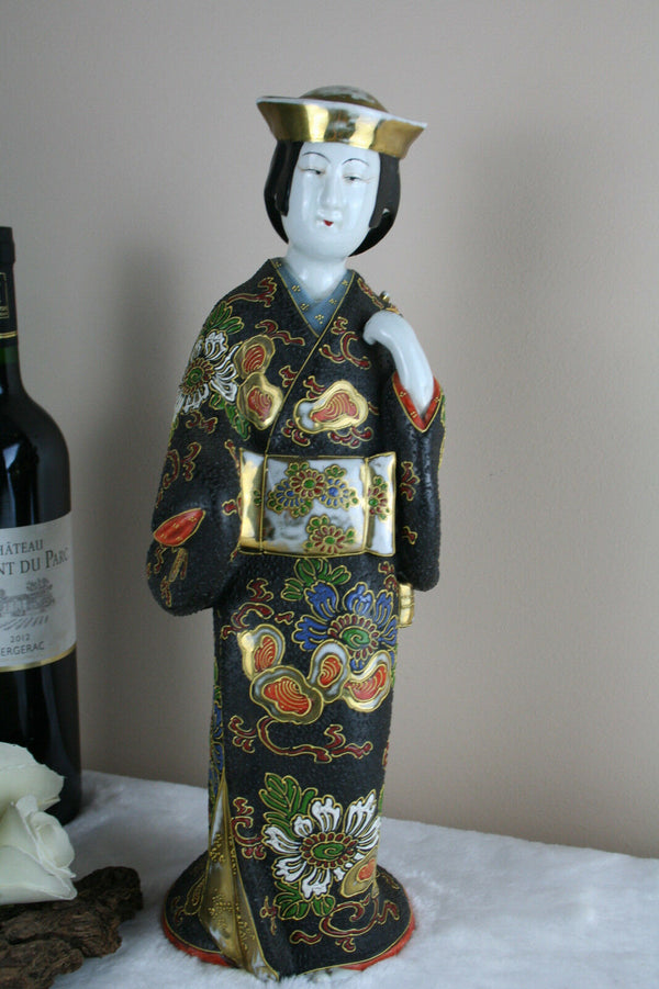 Japanese kutani cloisonne geisha figurine 1950 marked