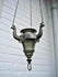 Rare museum piece Antique 1820 Religious pewter sanctuary altar lamp crown bird