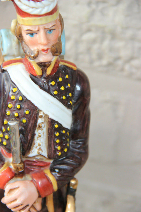 Large Napoleonic capodimonte porcelain Soldier officer figurine statue