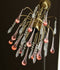 Vintage Murano drops pink Mid century Pendant chandelier brass 1970