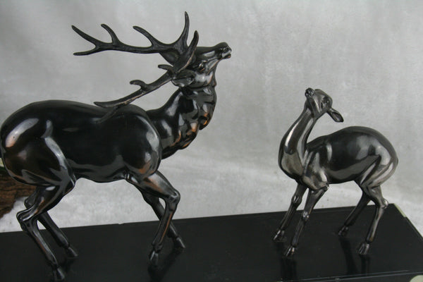 ART deco Spelter bronze Deer statue sculpture French