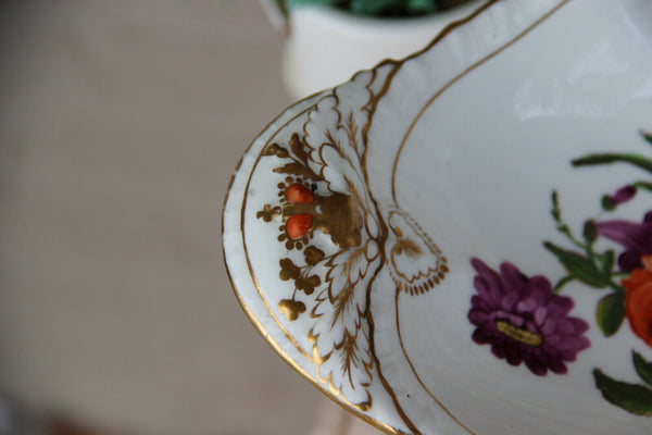 Antique French vieux paris porcelain Centerpiece bowl fruit hand paint flowers