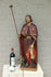 HUGE 30.5" church altar Statue wood carved polychrome SAINT ROCH  dog Relgious
